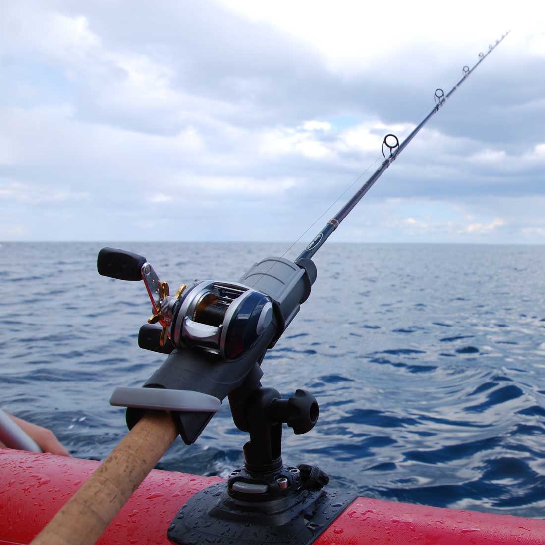 Borika FASTen Fishing Rod Holder Kit Inflatable Boat with 140mm x 140mm Pad - Image 2