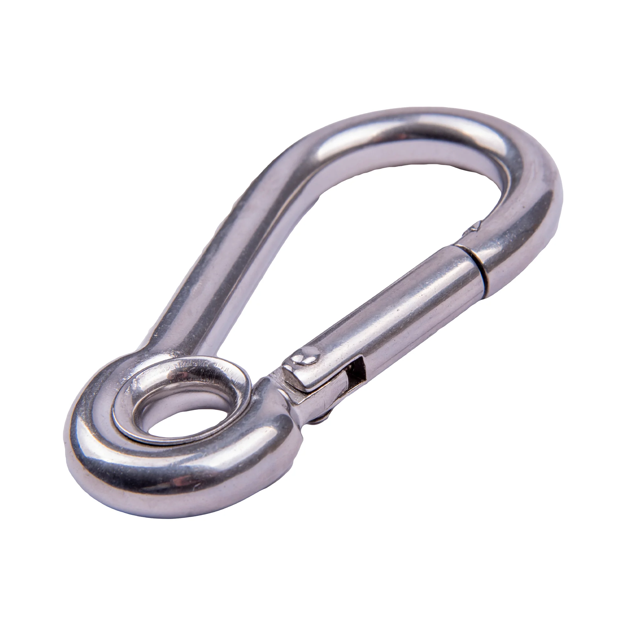 Boatworld Stainless steel 90mm Carbine Snap Hook with Eyelet