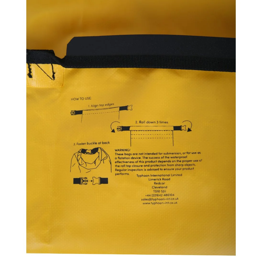 Typhoon Seaton Dry Roll Top Bag Yellow/Black - Image 3